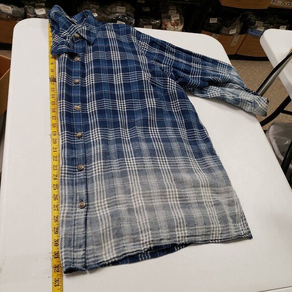 J Jill Women Button Up Ombre Plaid Top Size 3X Long Sleeve Casual Country Office - Picture 11 of 13